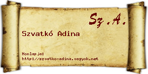 Szvatkó Adina névjegykártya